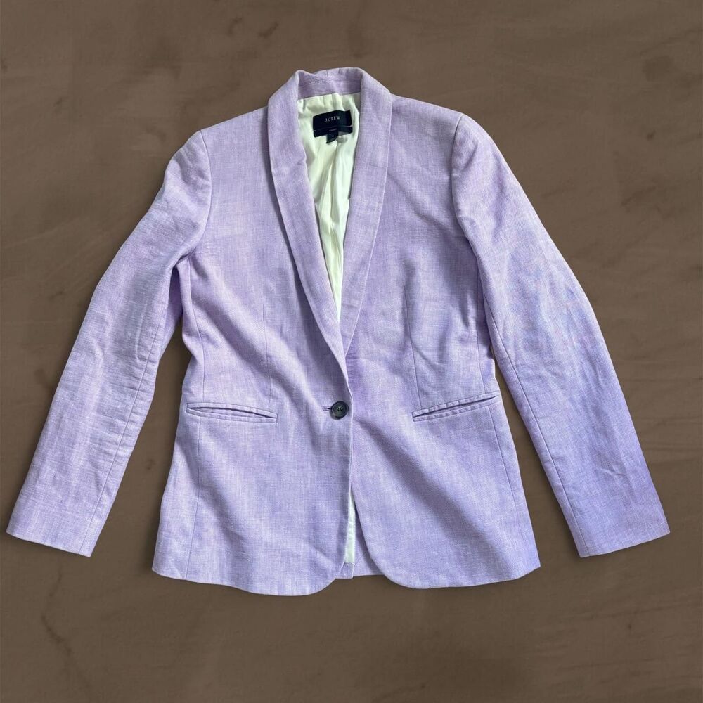 j crew parke linen blazer purple lilac size 4